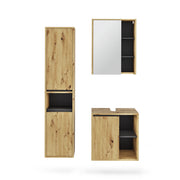 Vicco Set di mobili da bagno Artigiano/grigio 3 parti