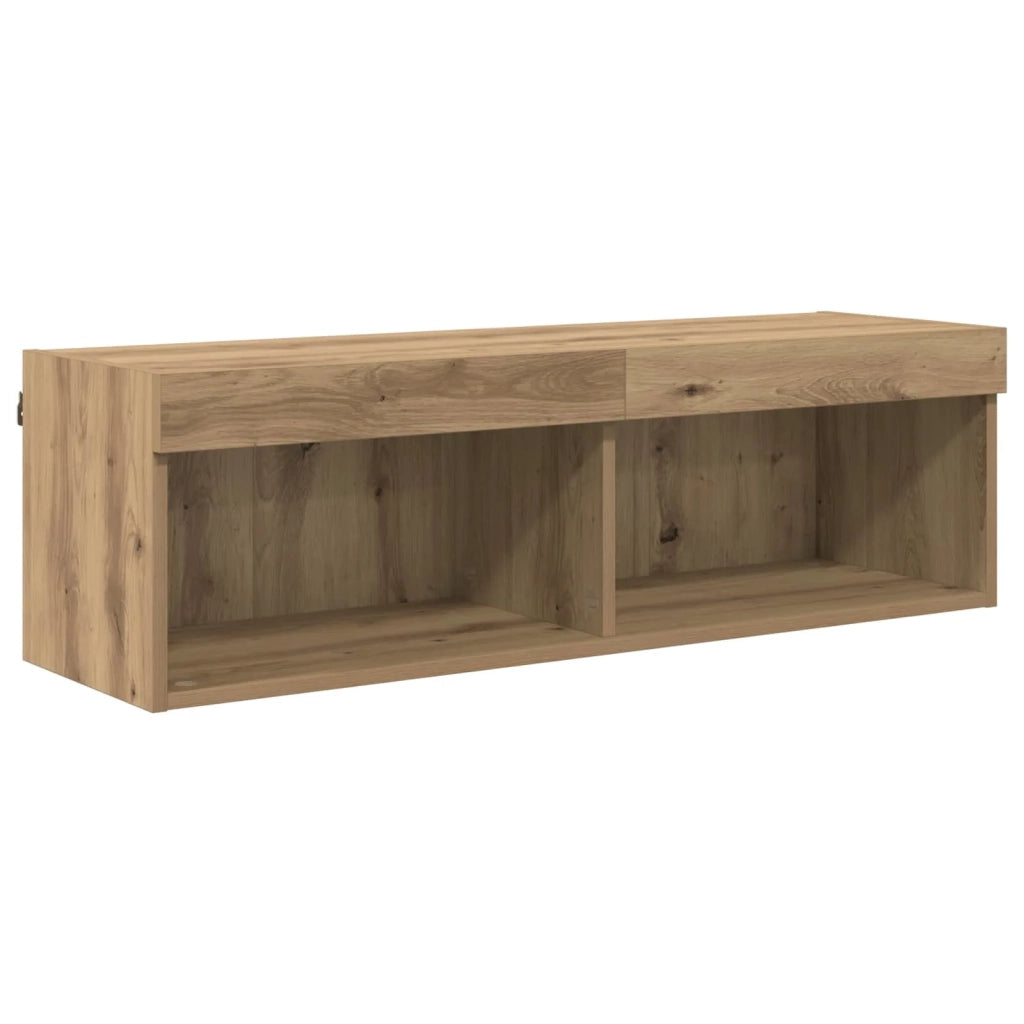 Unit¨¤ a muro per TV con LED con led 5 pz | Armadietto TV | Mobile Porta TV Rovere artigianale