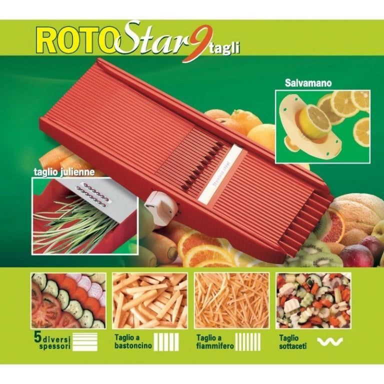 Grattugia Affettaverdure Manuale Roto Star 4 Tagli e 5 Spessori Gio'Casa