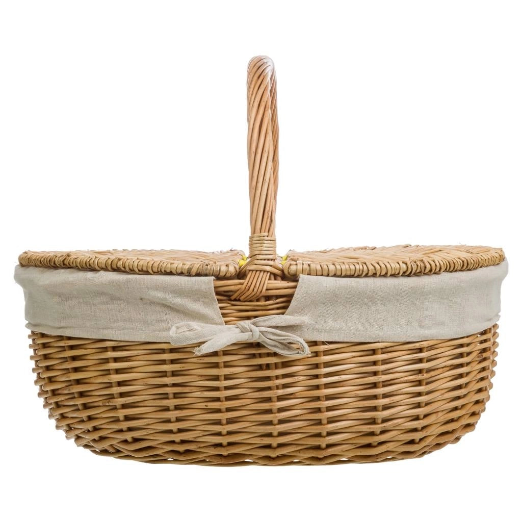 Cesto in vimini marrone foderato 48x37x17/40h