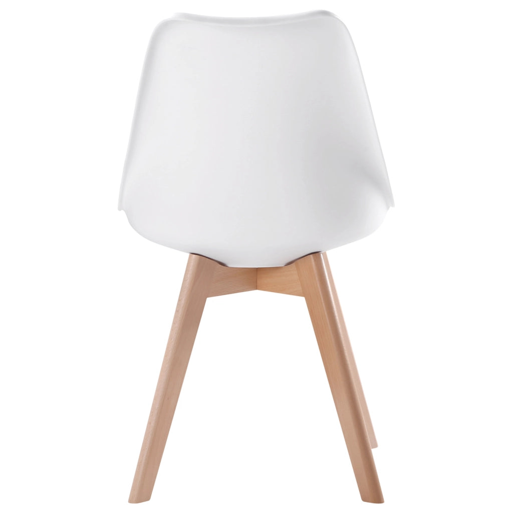 Set di 4 sedie scandinave bianche NORA con cuscino