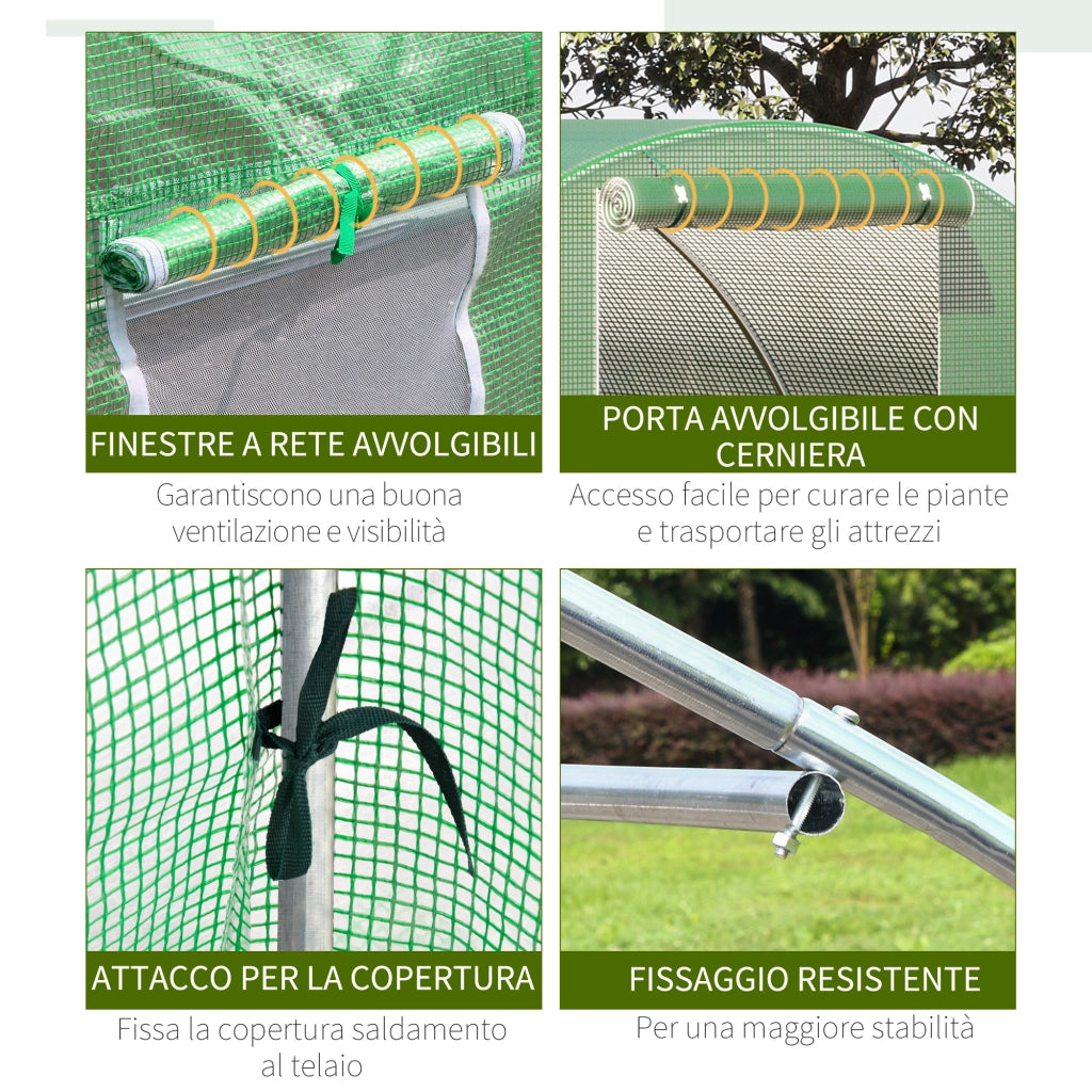 Serra Tunnel Giardino Esterno ¨C Minimal ¨C Verde 4.5x3x2m