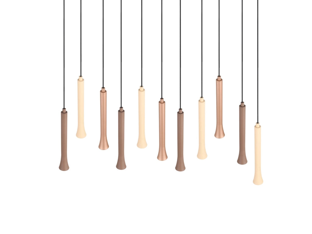 Lampada a sospensione LED Trio Fiato bronzo/nero dimmer