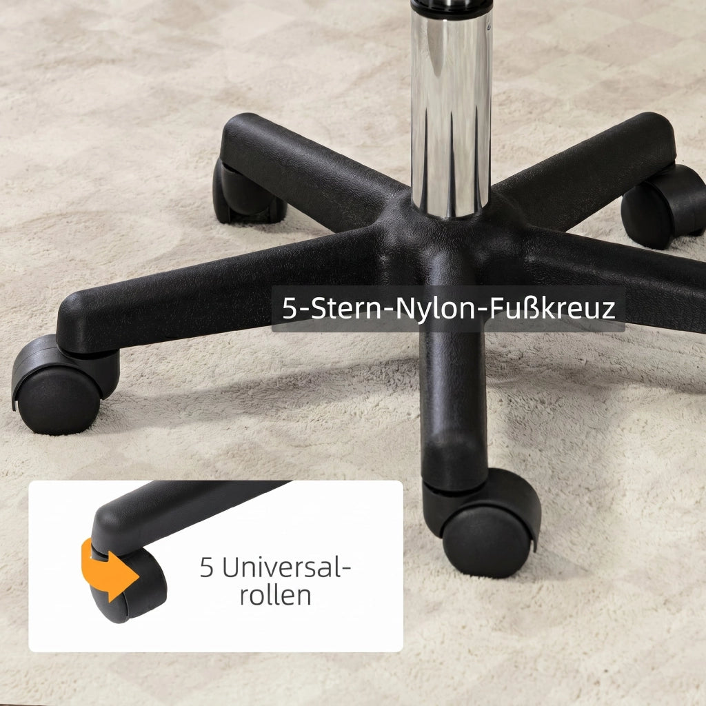 Sgabello da Ufficio Girevole 360¡ã con Schienale Regolabile in Altezza 72-84 cm ¨C Xylo ¨C Marrone Chiaro