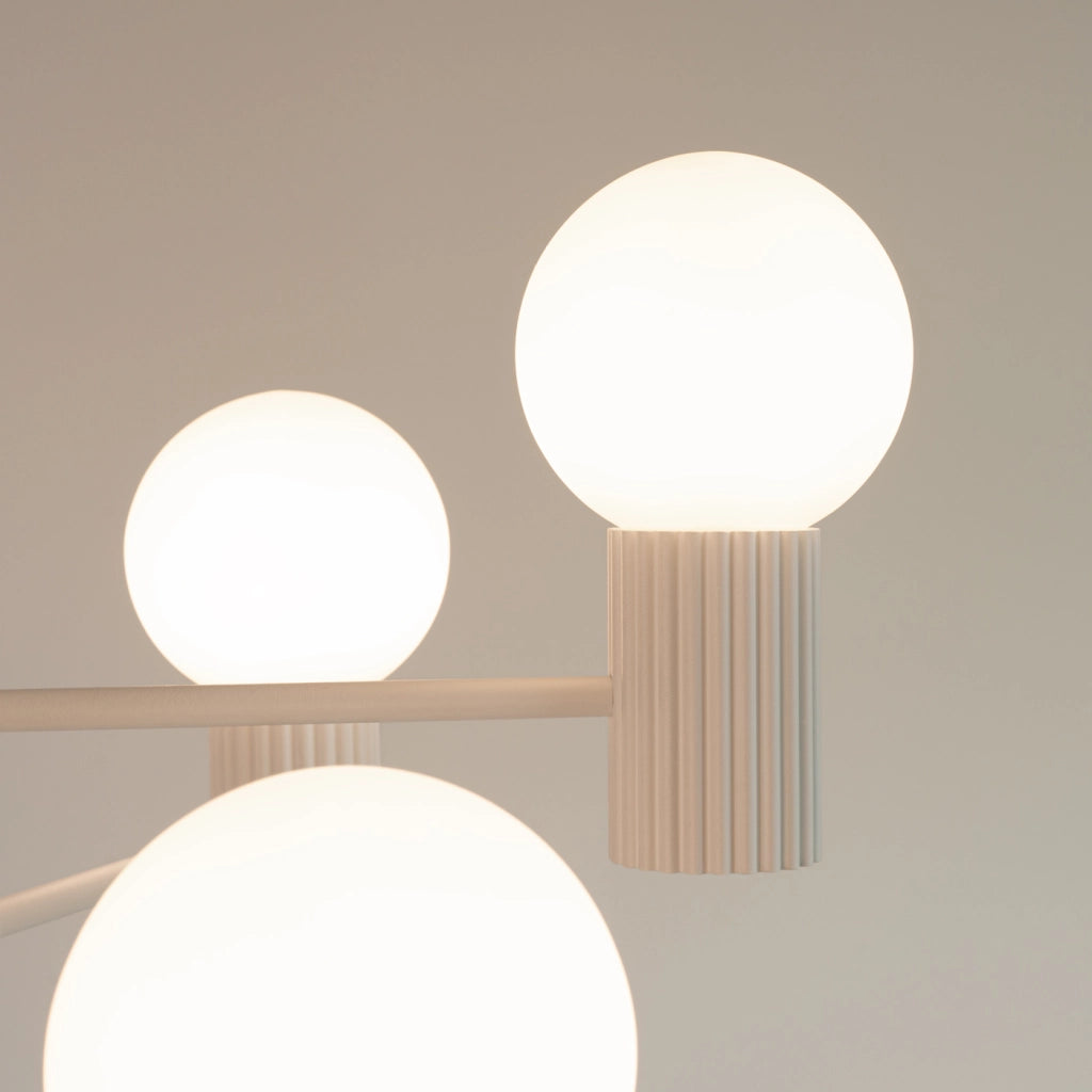Lampadario HALO beige con sfere bianche 6xG9 Sollux