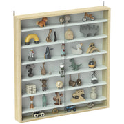 Libreria vetrina a muro ¨C zephmum ¨C 80x9.5x83 cm 6 ripiani regolabili 2 ante scorrevoli in vetro