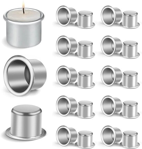 Set di candelabri in metallo - resistente al calore e duraturo - con 20 pezzi