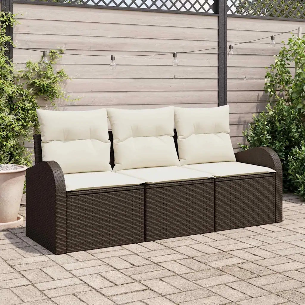 Set Divano da Giardino Marrone polyrattan 3345898