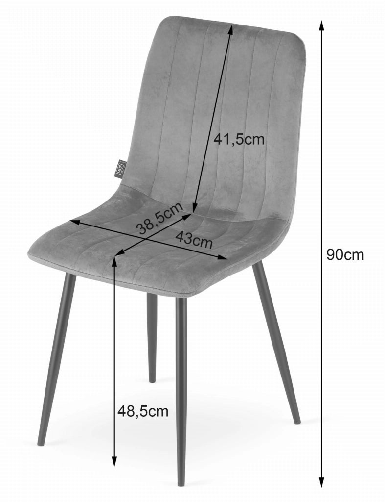 Sedia VALORA JEWA - Design ergonomico in velluto beige x 4