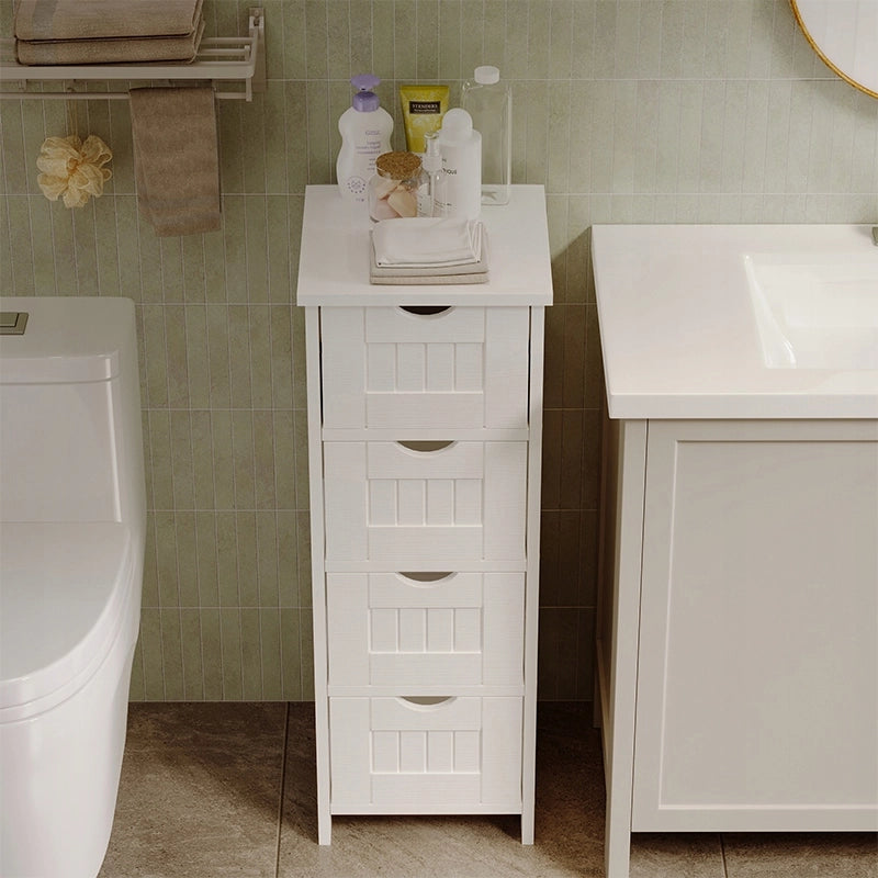 Mobiletto da bagno stretto – stile scandinavo con cassetti