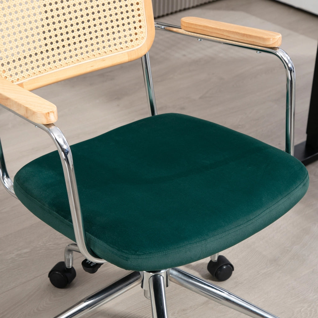 Sedia da ufficio ¨C Minimal ¨C verde, legno, metallo, 120 kg