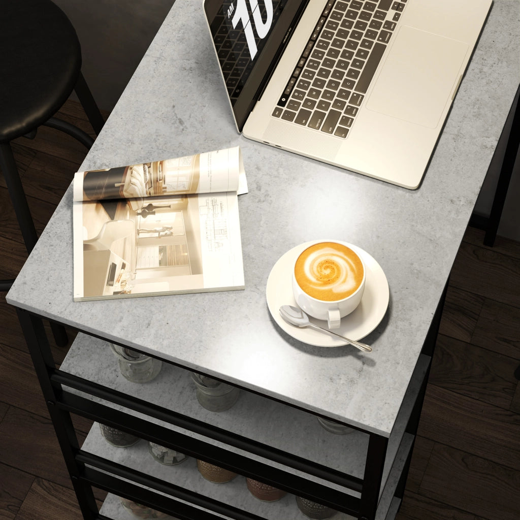 Set Sedie da Bar con Bancone ¨C Minimal ¨C Grigio Chiaro