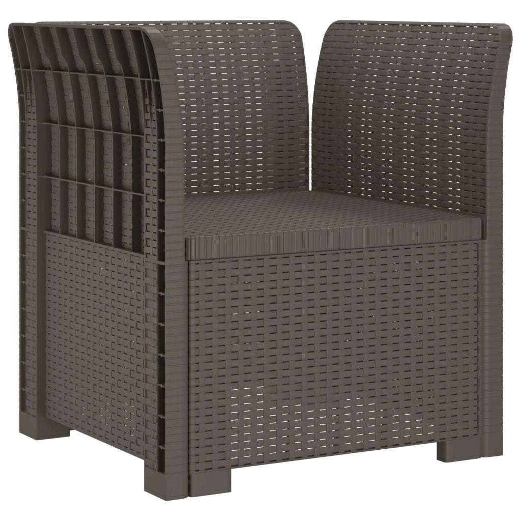 Poltrona a 1 Posto con Cuscino Aspetto Rattan PP Grigio Chiaro 8011865