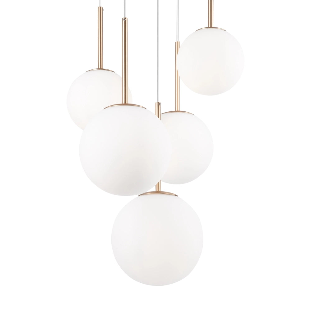 Lampada a sospensione Maytoni Basic Form 5 luci ottone oro