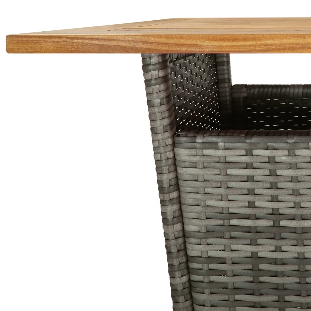Set Bar da Giardino 5 pz con Cuscini in Polyrattan Grigio 3261483