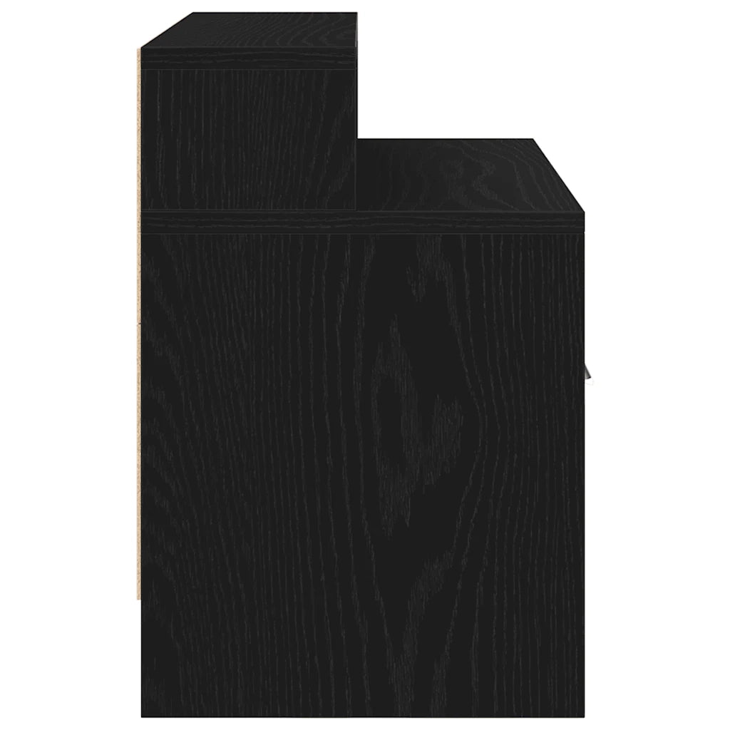 Comodino con Cassetto Rovere Nero 51x31x47 cm 858670