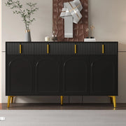 Credenza 4 Ante 4 Cassetti ¨C MINIMAL ¨C Laminato Estraibile, Soggiorno, 140x38x82 cm