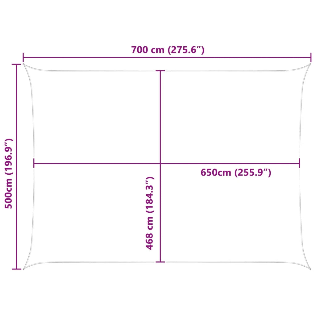 Vela Parasole | Telo Ombra | Vela da ombra solare Blu e Bianco 7 x 5 m