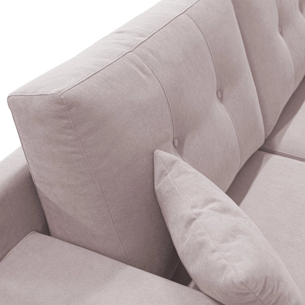 Danish Divano moderno in tessuto morbido impermeabile T02 146 cm rosa