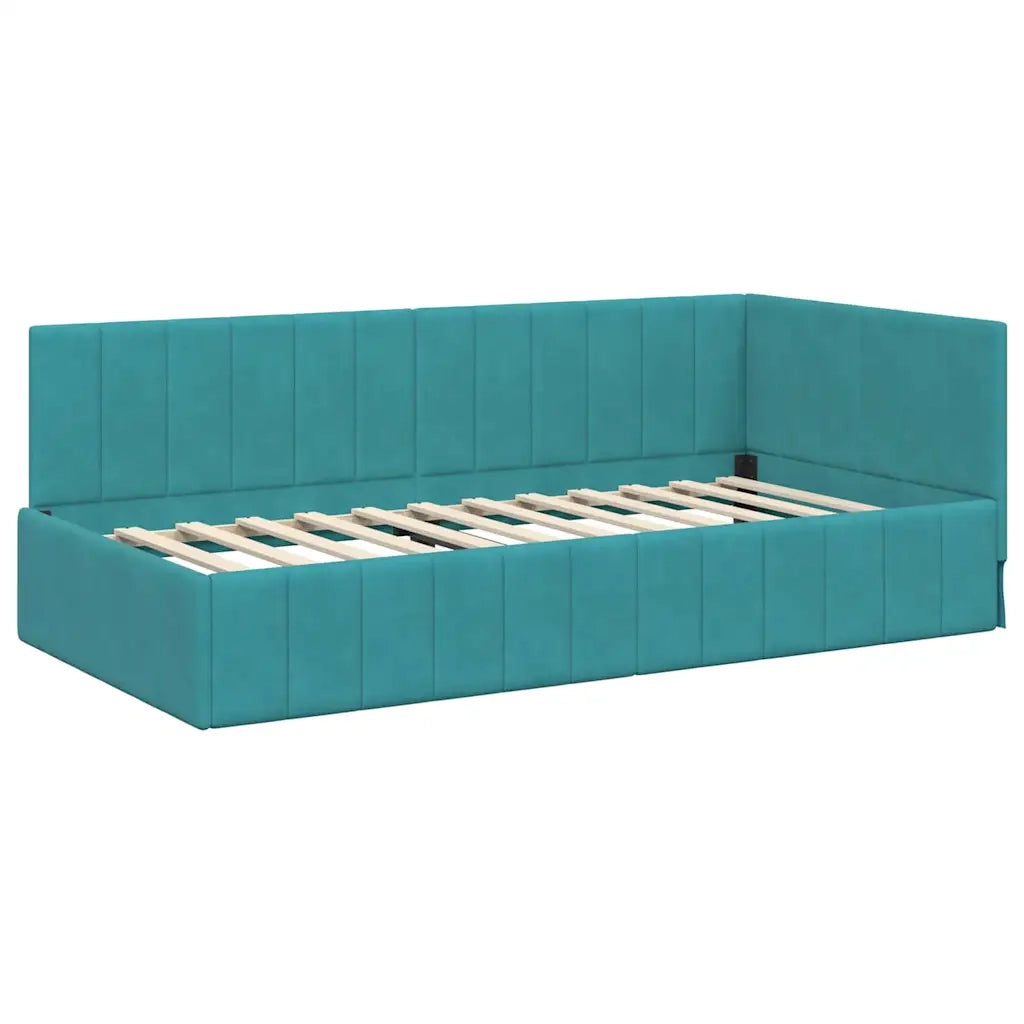 Struttura Letto Angolare con Materasso 2 pcs Turchese Velluto 3393876
