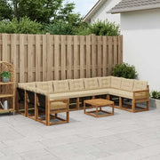 Set di divani da esterno con cuscino 11 pcs Naturale e Beige 3382261