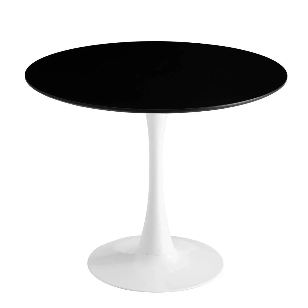 LÚZETE - TAVOLO SAN ANTONI Ø120 CM GAMBA BIANCA PIANO NERO