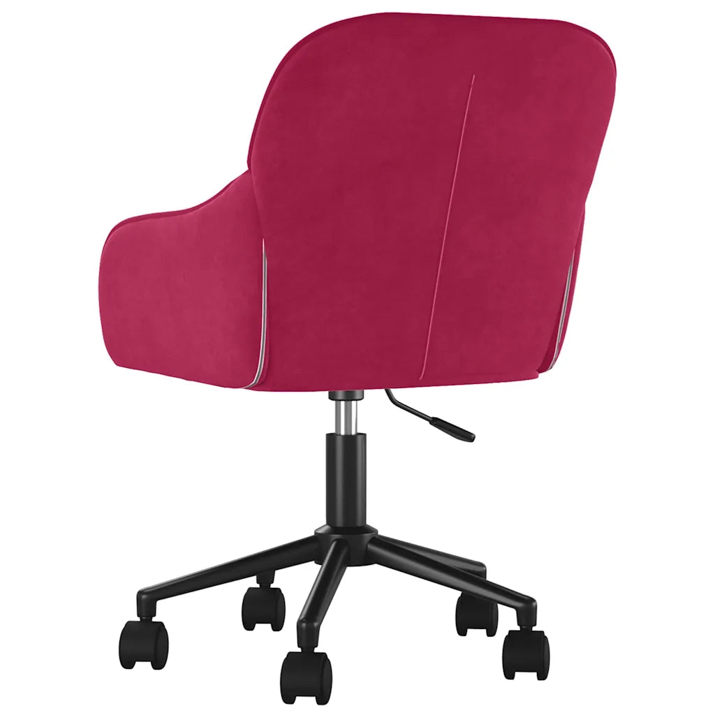 Sedia Girevole da Ufficio Rosso Vino in Velluto 344872