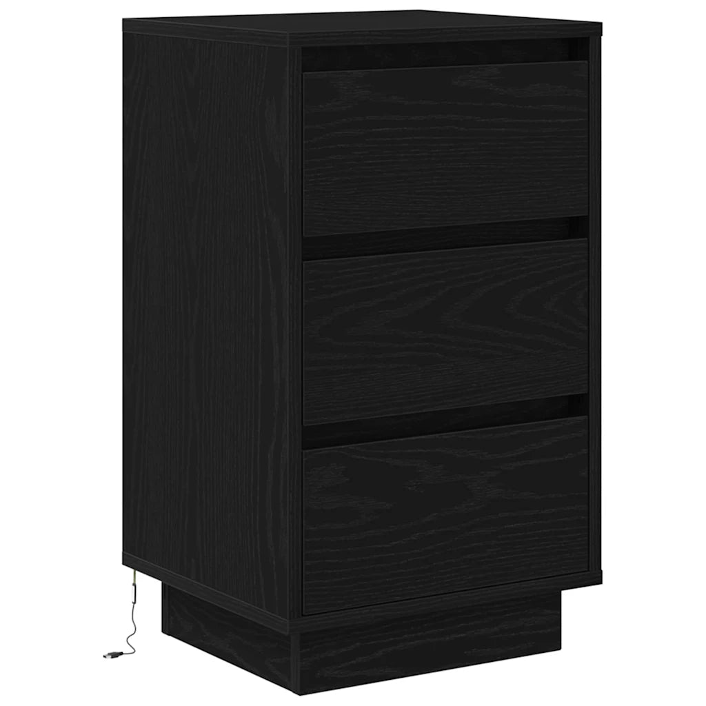 Comodino con Luci LED Nero 38x34x65 cm 861302