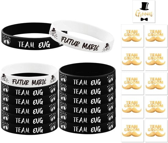 Accessori per la squadra - Groom - 12 pezzi - Cuffie in silicone - Ideali per matrimoni e feste di laurea