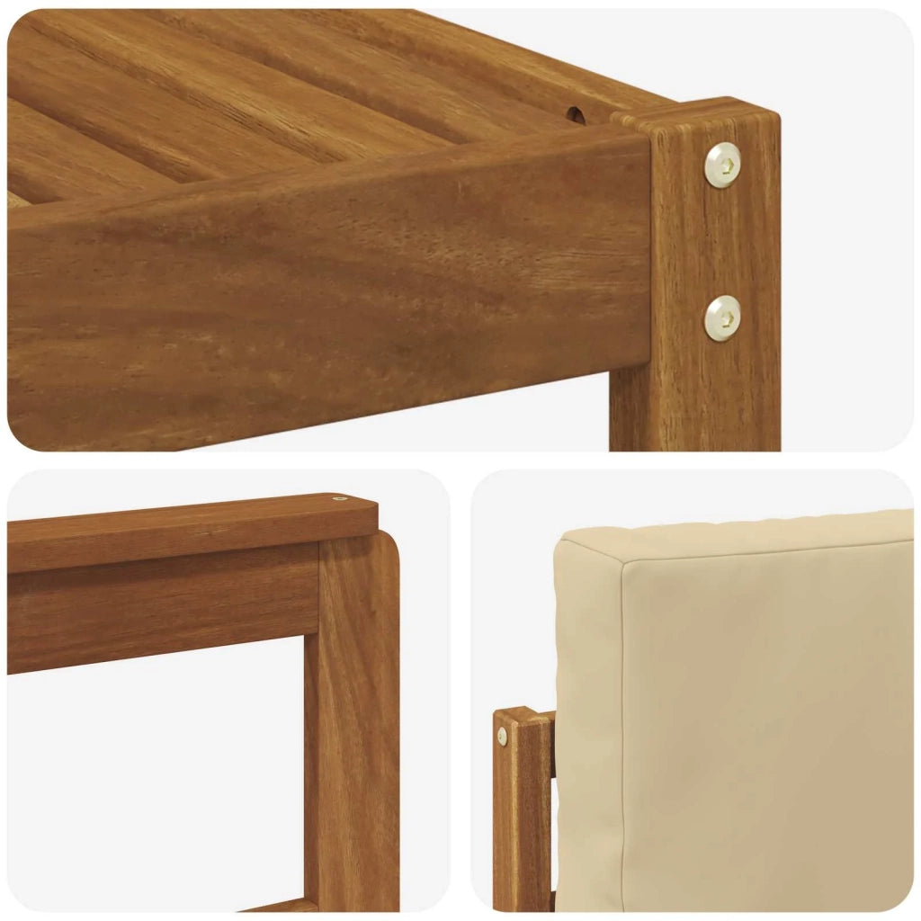 Set di divani da esterno con cuscino 7 pcs Naturale e Beige 3366066