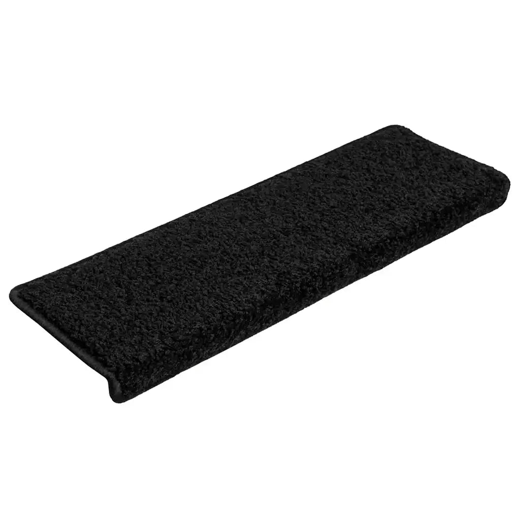 Tappetini per scale 20 pz | Gradini per Scale 65x21x4 cm Nero Bordo rettangolare