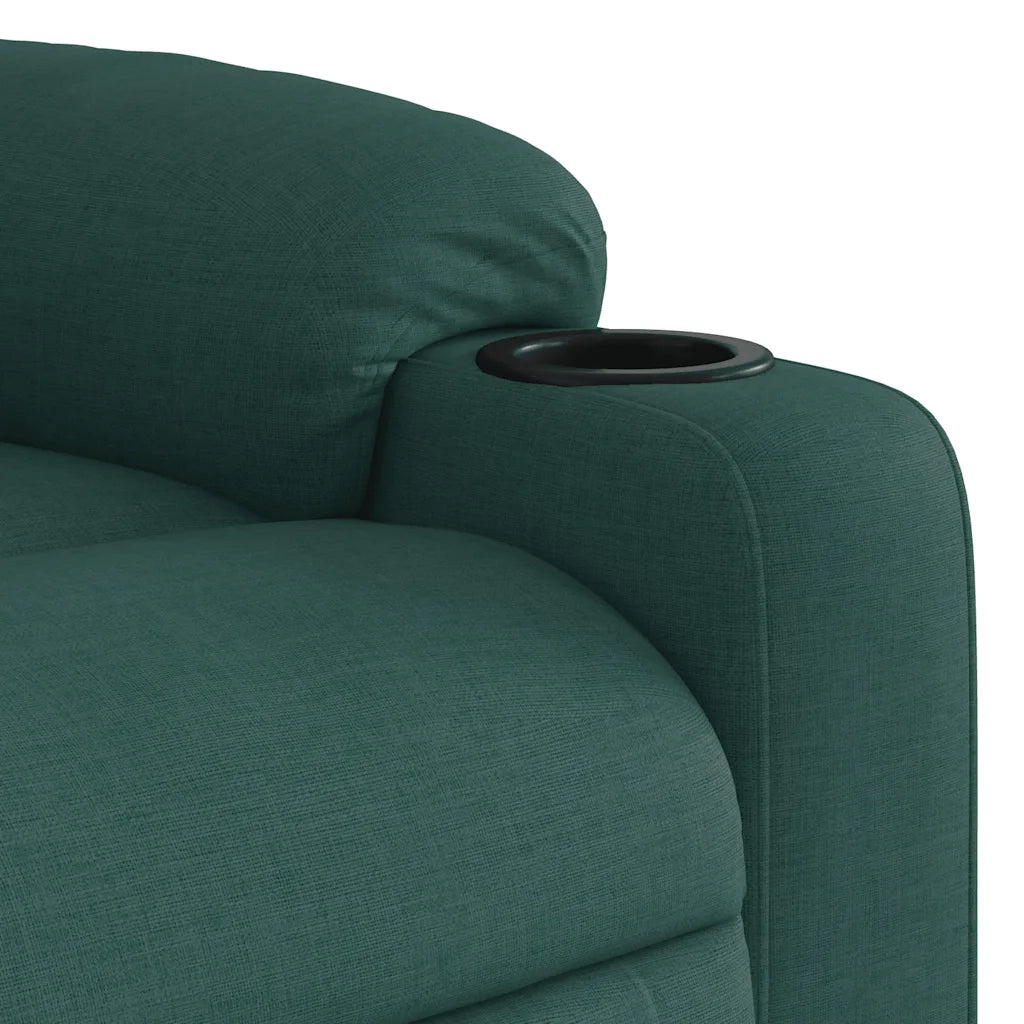 Poltrona Massaggiante | Sedia Relax Reclinabile Verde Scuro in Tessuto
