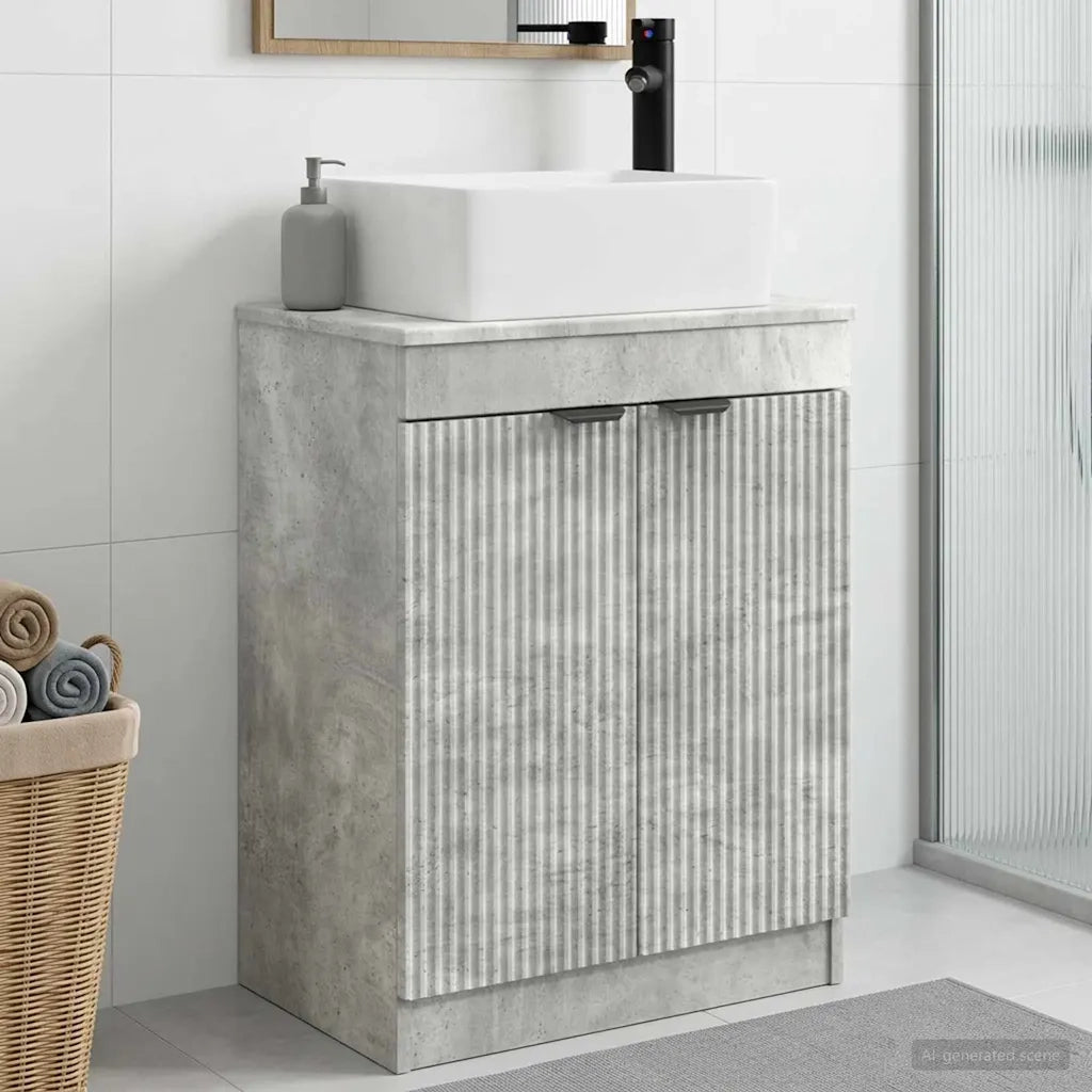 Mobile da bagno con lavabo Grigio Cemento 54 x 35 x 83 cm 890161