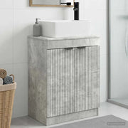 Mobile da bagno con lavabo Grigio Cemento 54 x 35 x 83 cm 890161
