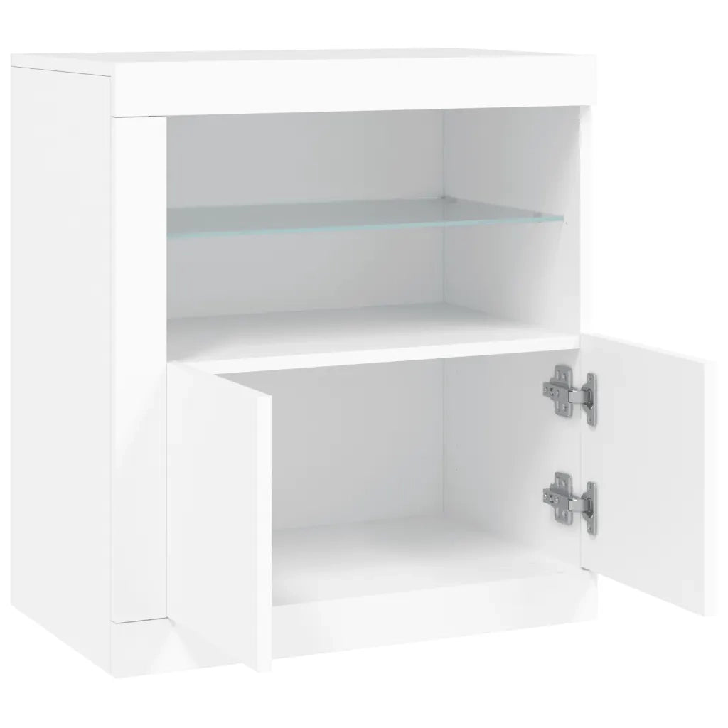 Credenza | Madia | Buffet da pranzo | Armadio da pranzo con Luci LED Bianca 60,5x37x67 cm