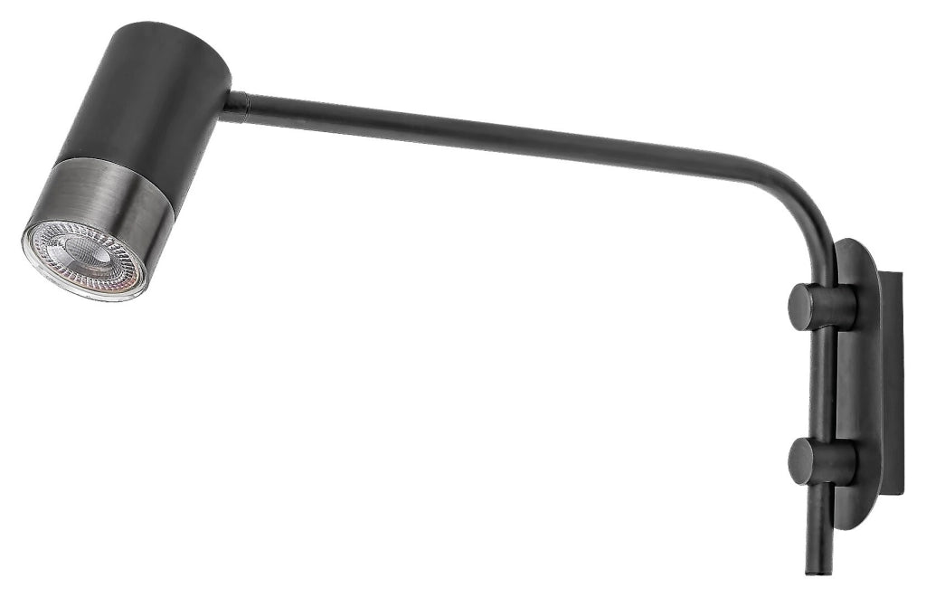 Applique Zircon 5072 GU10 nero opaco interruttore Rabalux