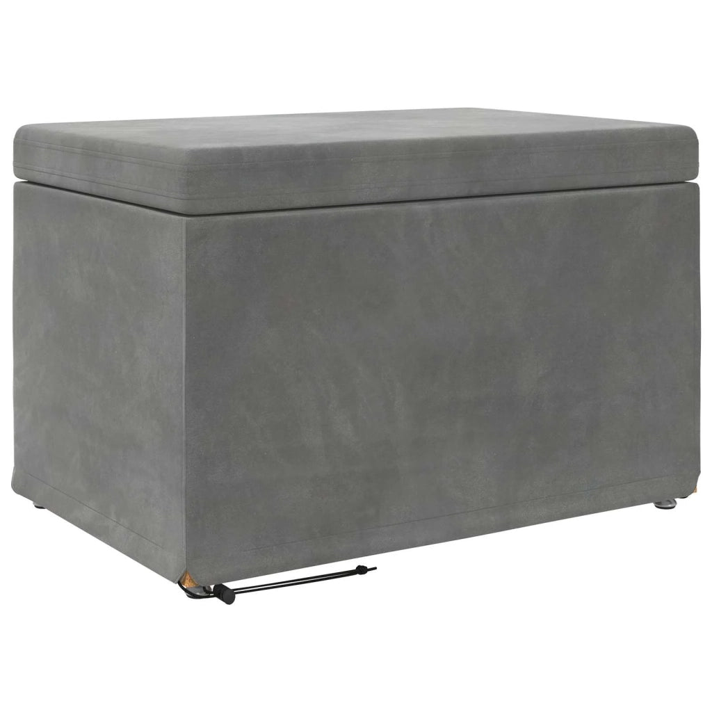 Pouf Grigio scuro Velluto e Legno Ingegnerizzato 876766
