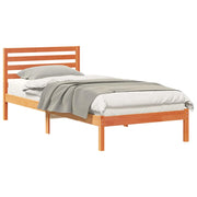 Letto singolo | Letto per adulti | Struttura del letto Marrone cerato 80 x 210 cm Pino massello