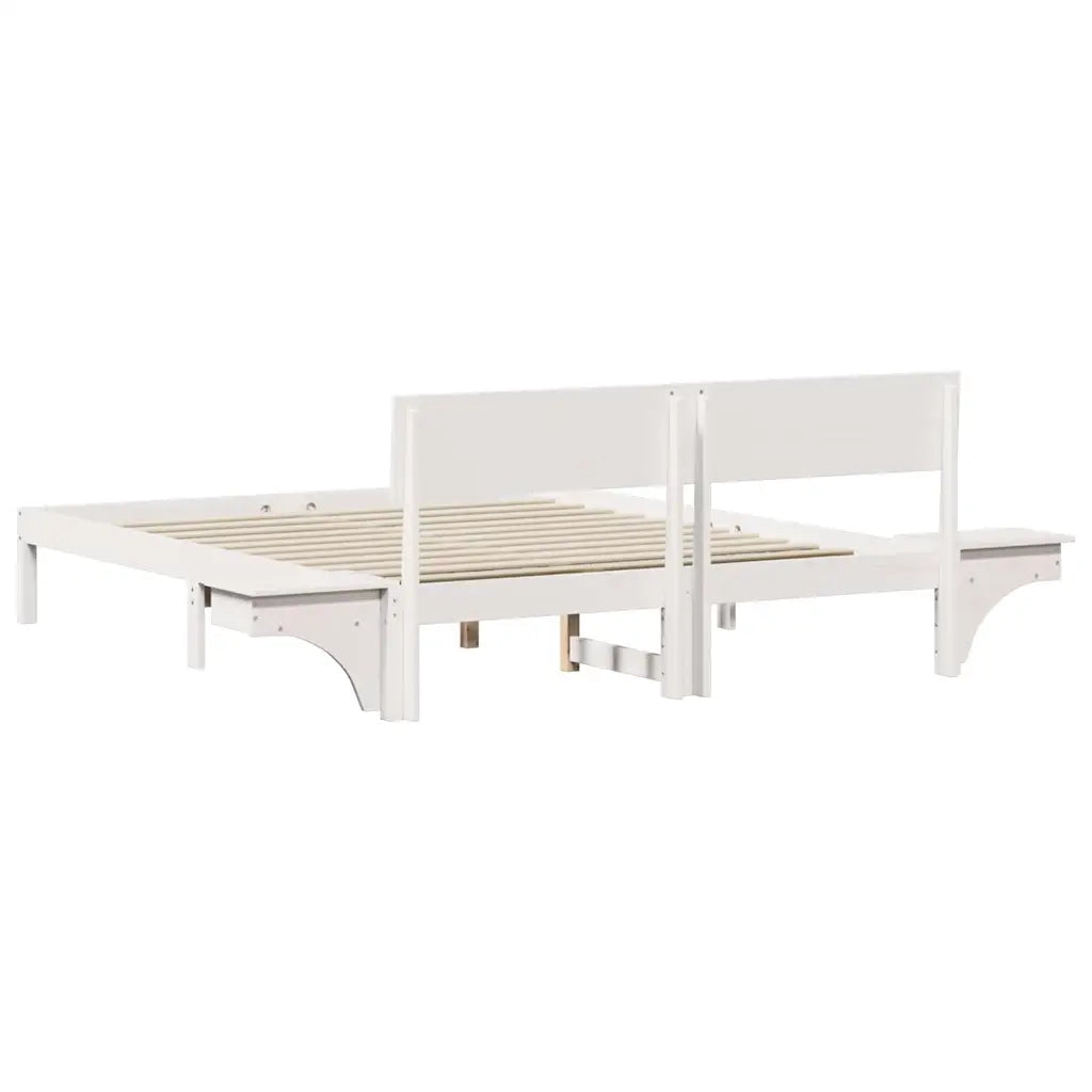 Struttura del letto Bianco 160 x 200 cm Pino massello 873440