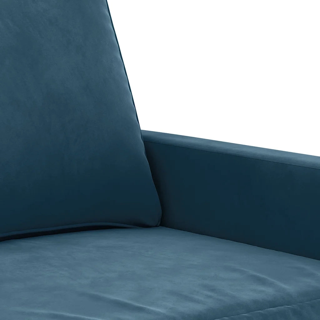 Divano | Divano da soggiorno | Sofa a 2 Posti Blu 140 cm in Velluto