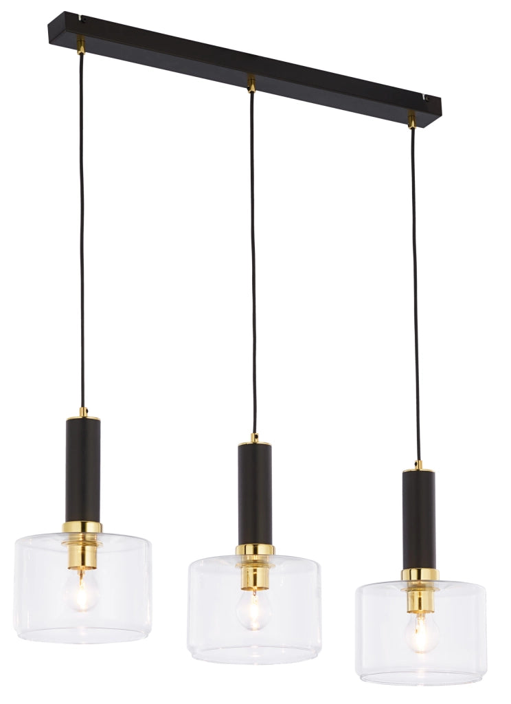 Lampada a sospensione VANES nero/oro 77cm 3xE27 Jupiter