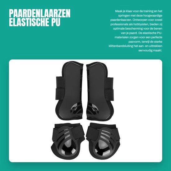 Paar di protezioni per zoccoli equini - 2 pezzi - Avvolgimenti per zoccoli equini in PU elastico - Protezione per allenamento/saltuazione - Materiale neoprene duraturo - Facili da indossare - Protezioni equine