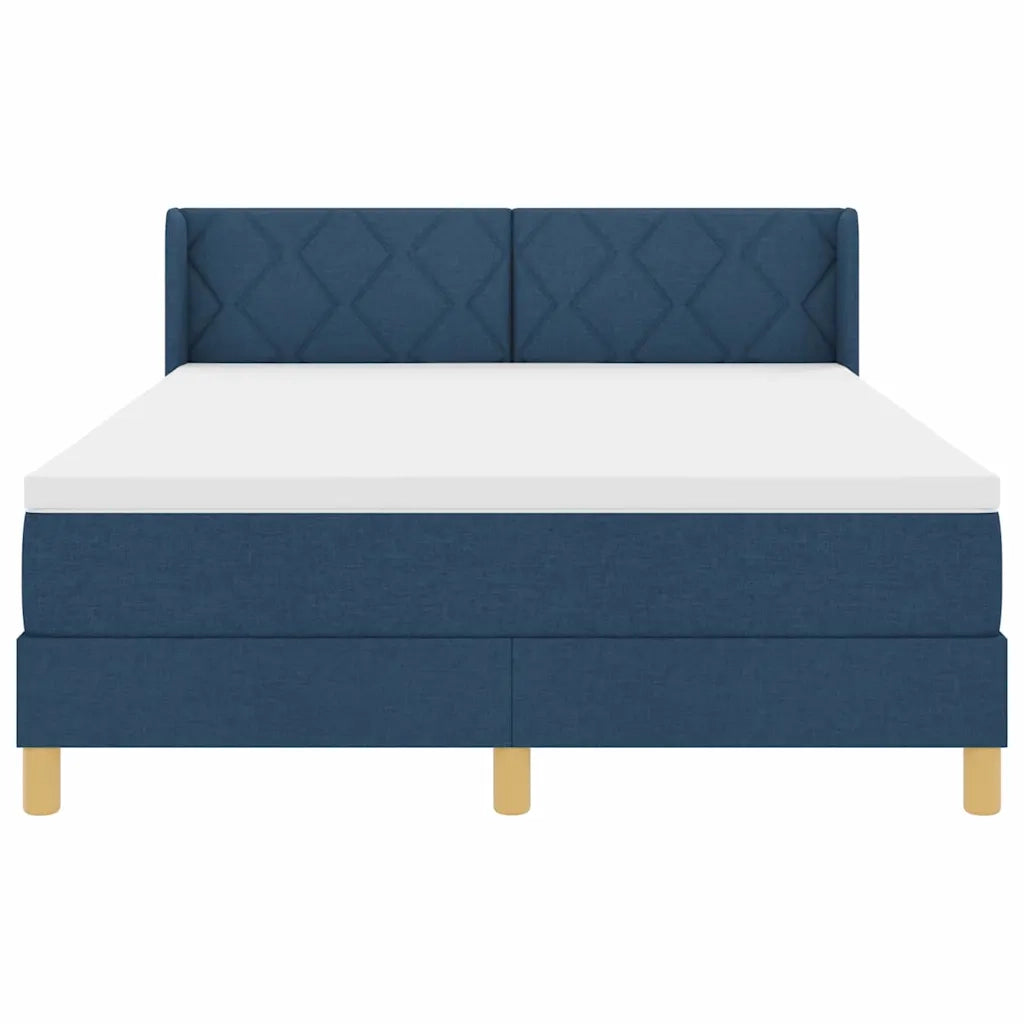 Letto a molle con cuscino con testiera Blu 200 x 140 cm Tessuto 3341362