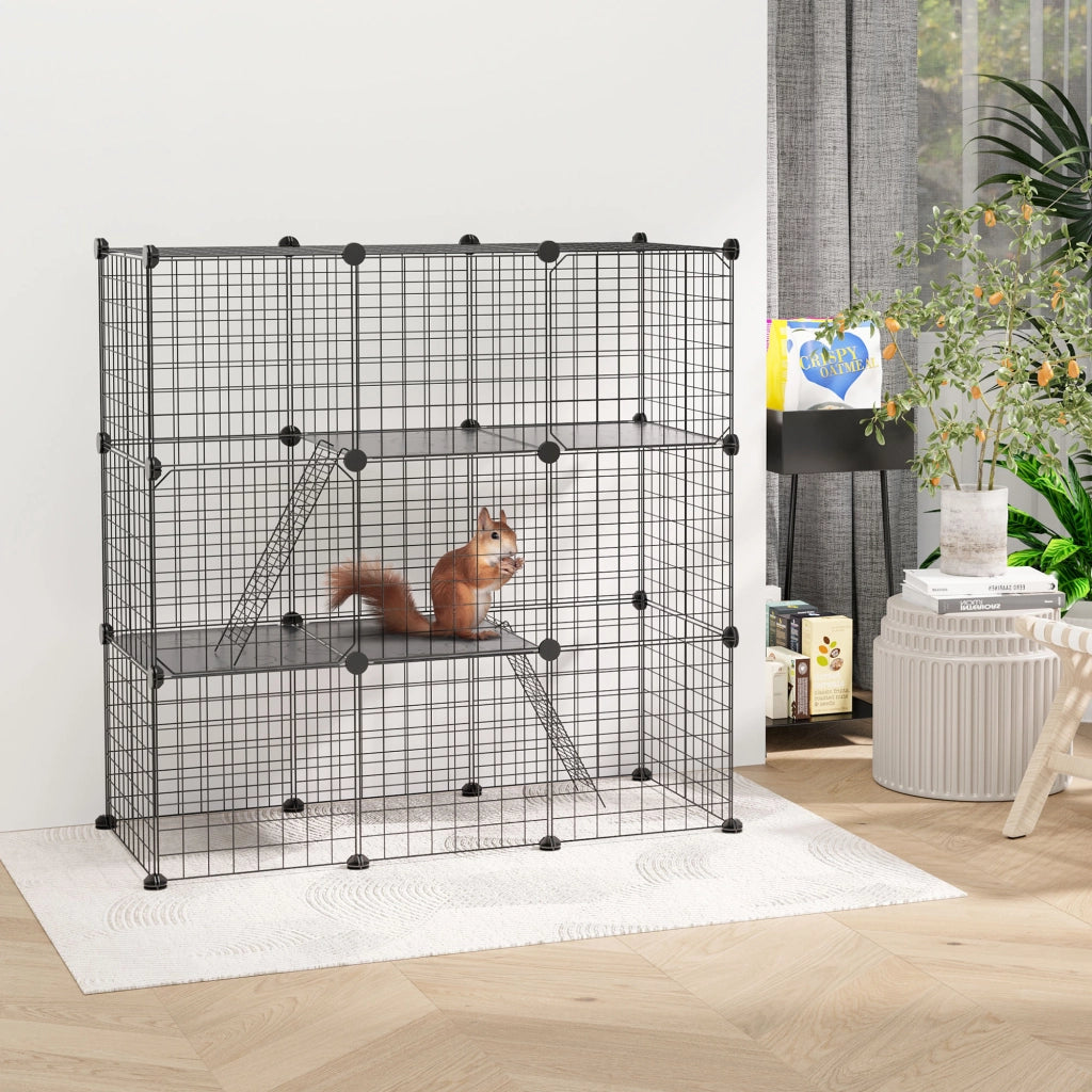 Recinto per Animali Domestici ¨C Minimal ¨C Nero 105x45x105 cm