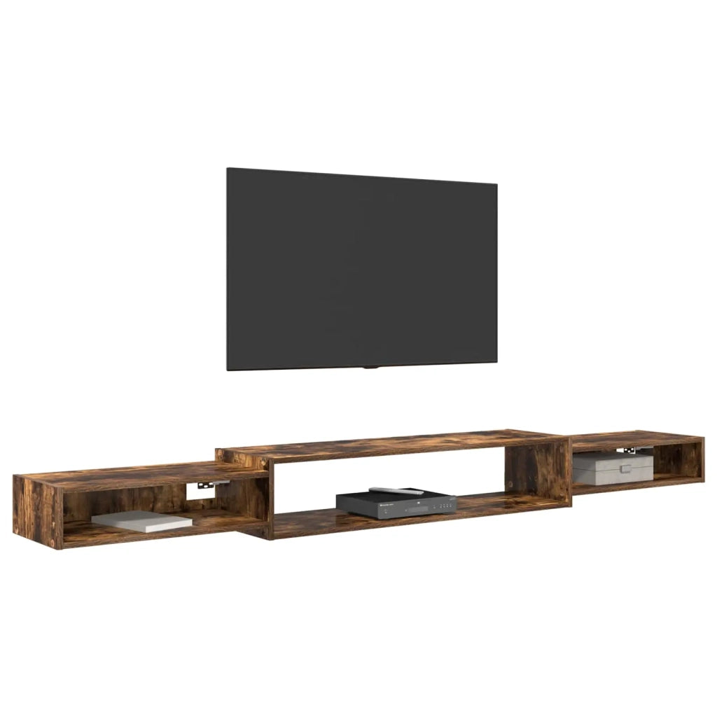 Mobile TV da Parete A parete-Credenza per TV sospesa Rovere Fumo 220 x 28 x 21 cm