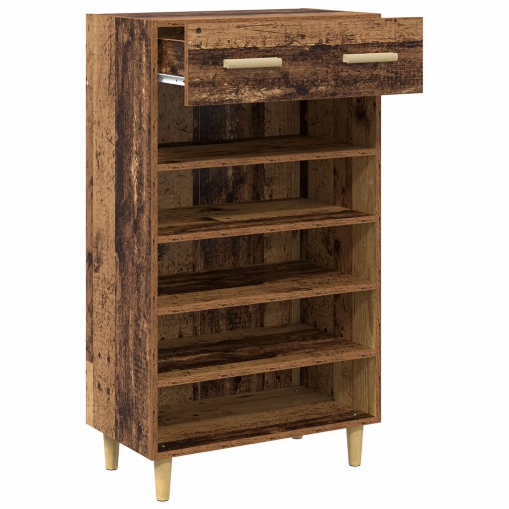 Scarpiera | Mobile per scarpe con cassetto Legno vecchio 60 x 35 x 105 cm