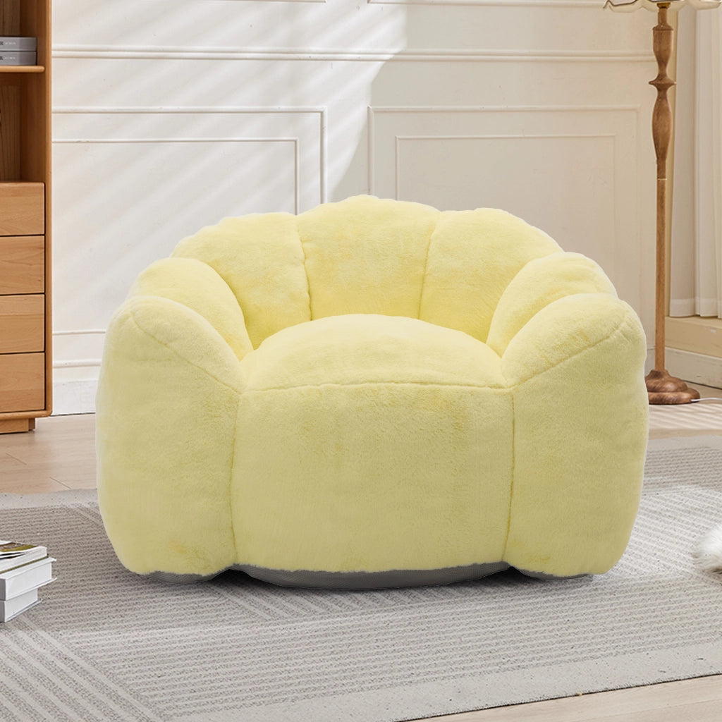 DIVANO a forma di loto in peluche giallo