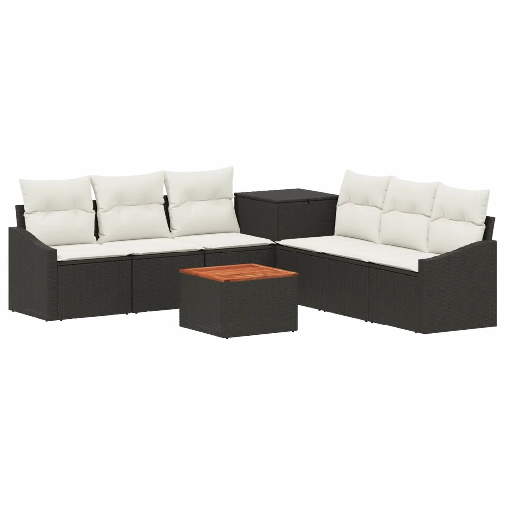 Set di divani 8 pz Nero e Bianco Crema 3448213