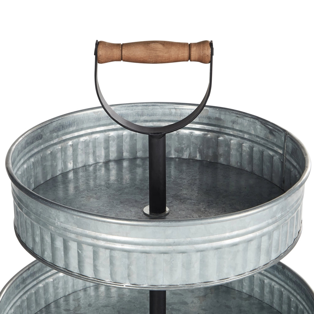 Alzata per dolci a 3 livelli in ferro argentato 38 x 38 x 54 cm Vassoio da portata decorativo elegantemente intagliato