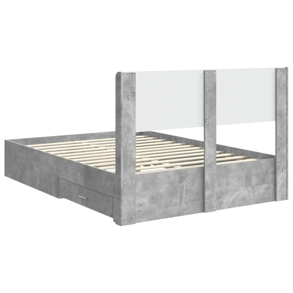 Struttura del letto con stoccaggio e testata Grigio Cemento 3414462